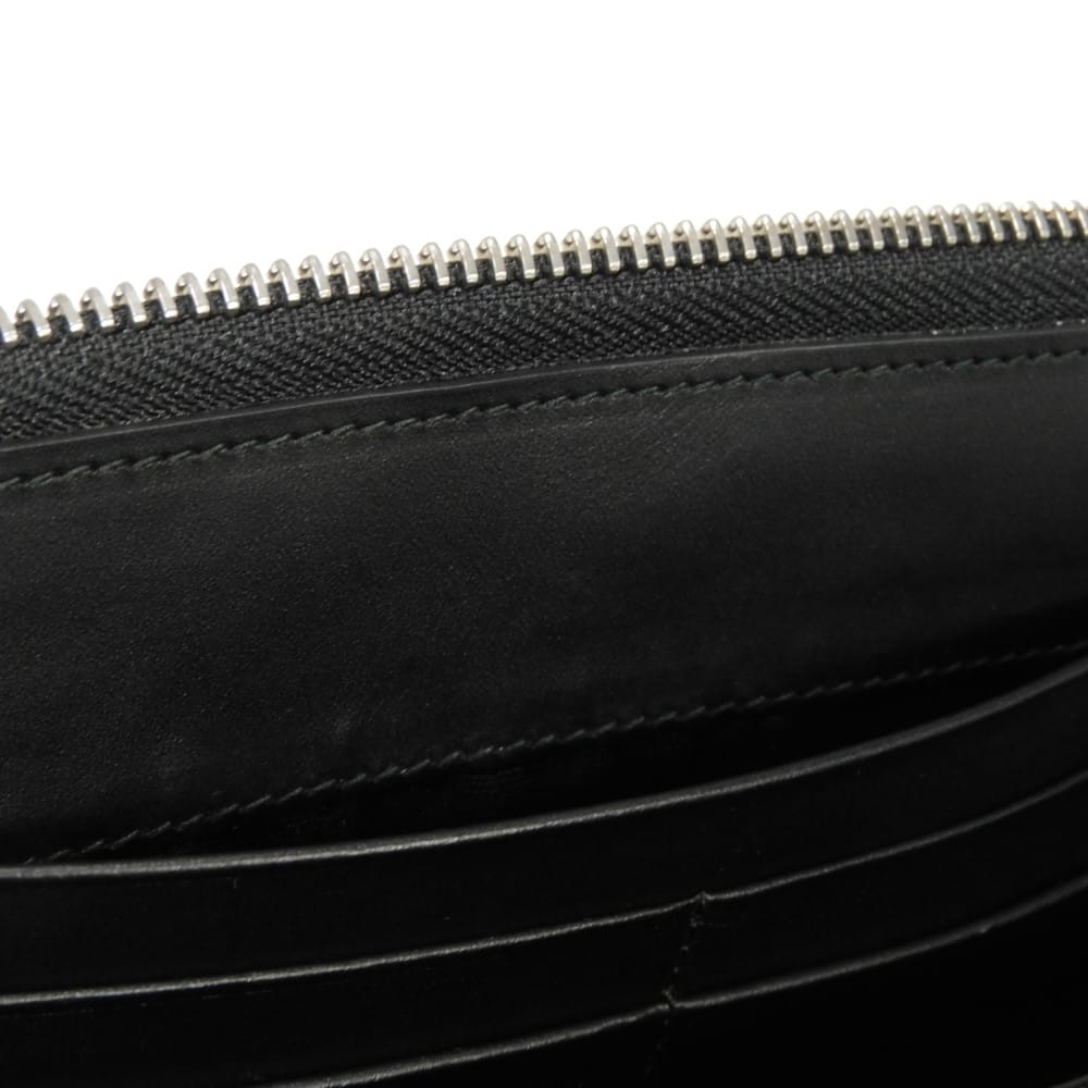 Used 12695 Zip Around Wallet 109N54.F13 7940 White Smooth Calfskin Zip Around Anagram Embossed Black Unisex from Japan