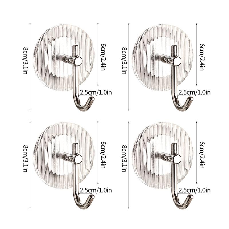 4PCS Luxury Wall Hook Home Decor Strong Adhesive Bathroom Towel Rack No Punching Hanging Coat Hanger Door Back Key Bag Holder