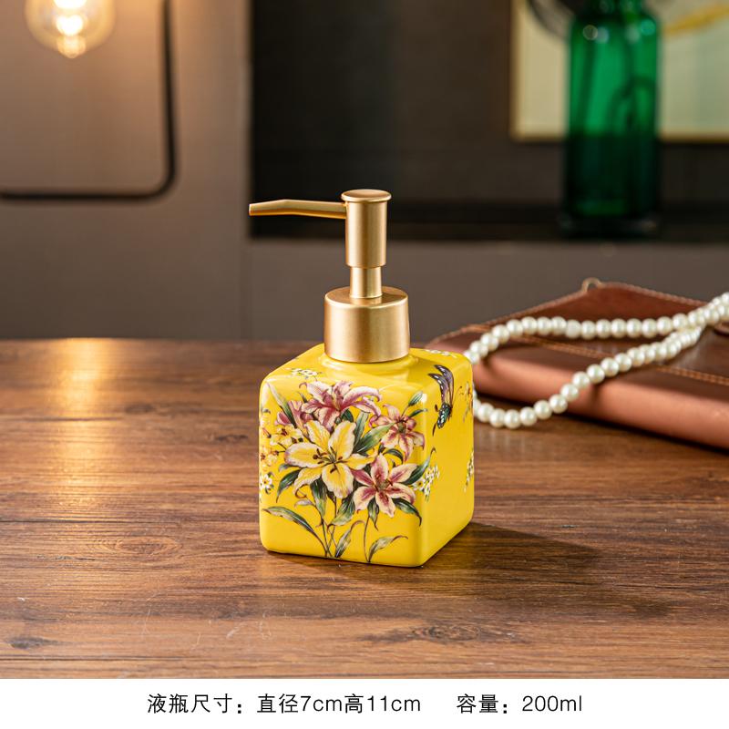 American ceramic hand sanitizer bottle bathroom homestay hotel shower gel empty bottle separate bottle press  dispenser
