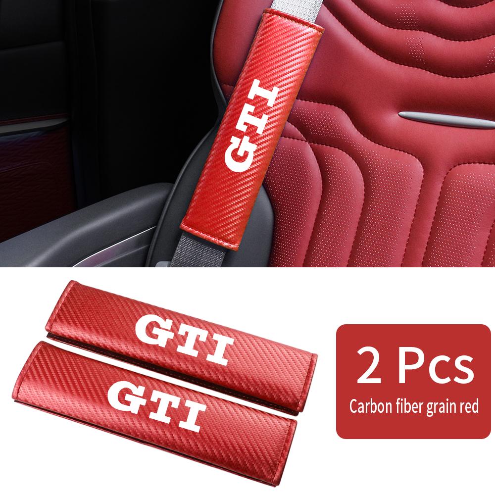 2026 Hot Sticker Car Seatbelt Shoulder Protector Cover Carbon Fiber Safety Belt Shoulder Cover Padding Pad For VW Volkswagen GTI