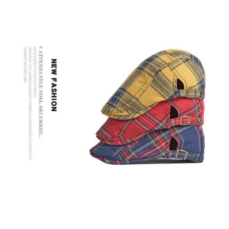 Frühling Sommer Dünne Atmungsaktive Mütze Männer der Britischen Vintage Baskenmütze Frauen Plaid Gatsby Maler Hüte Ivy Flachen Hut Gorro hombre Boina