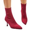 Fashion Women Elastic Sock Boots Autumn Winter Stiletto High Heels Knitted Ankle Boots Woman Slip-On Pointed Toe High-heeled Botas Mujer