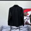 Męska Koszula z Długim Rękawem, zapinana na guziki, z Metalowym Pierścieniem i Detalem Łańcuszka, Casualowa, Streetwear
