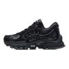 Li Ning Fabric Suede Lightweight Shock Absorbing Non-Slip Breathable Low-Top Sports Casual Shoes Women sneakers Black ARHR092-1