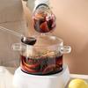 1.6L Double Ear Striped Glass Pot Easy Cleaning Soup Heating Pot Kitchen Accessoires
