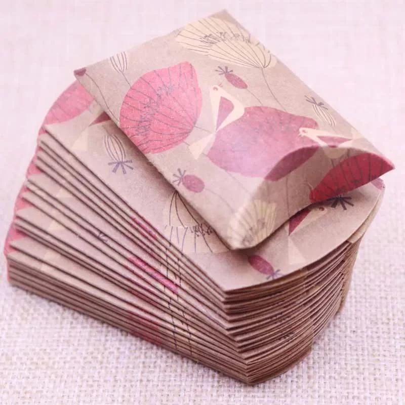 50pcs Marble Style Box Anniversary Gift Box Wedding Present Flamingo Design Box Paper Pillow Cardboard Jewelry Packing