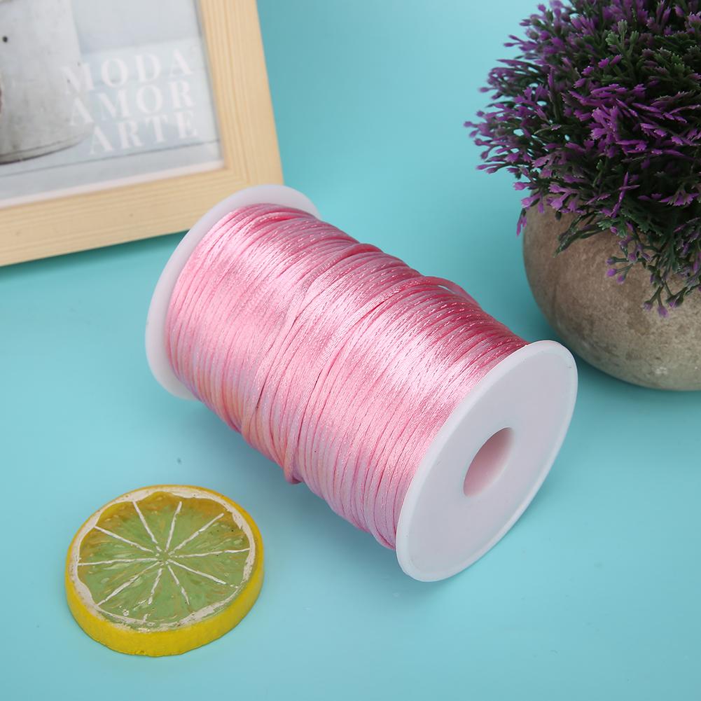 6.5cm Naylon Örgülü Saten Kordon Çin Düğümleme Takı Yapımı DIY Kordonlar El Sanatları Dekorasyonu Pembe