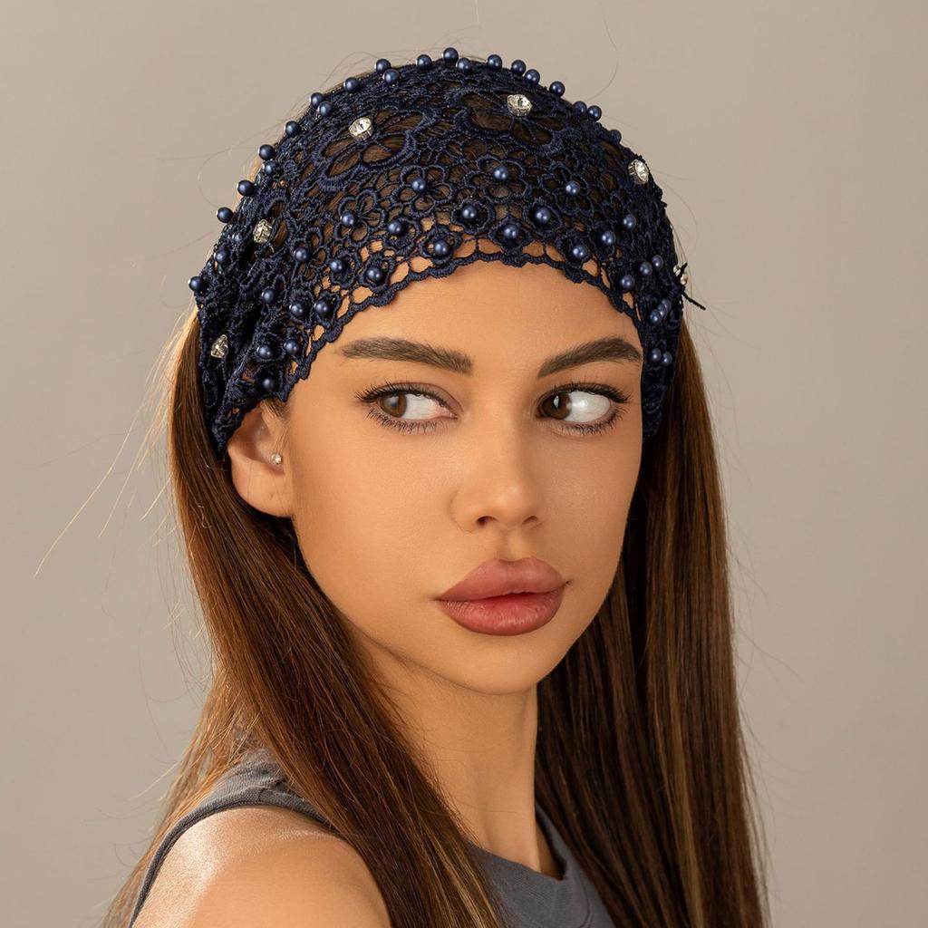 Beadwork Flower Hair Hoop for Women Elegant Flapper Costume Headband Nonslip Fascinator Hairband for Masquerades Event