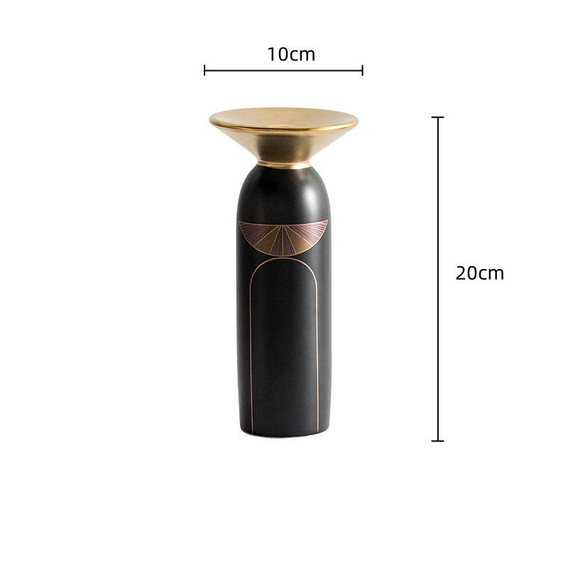 Ceramic Vase Candlestick Candle Stand Golden Tray Flower Vase Flower Arrangement Accessories Home Decoration Plant Pot