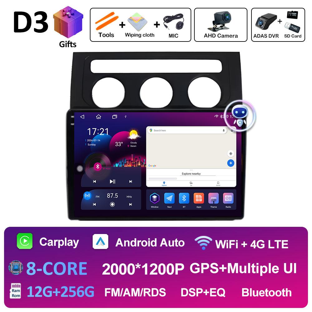 Navigation GPS Wireless Carplay For Volkswagen VW Touran 1 2003 2004 2005 - 2010 Autoradio Cooling Fan DSP Stereo Accessories BT