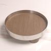 Minimalist Modern Imitation Wood Grain Metal Geometric Tray Ornaments Model Room Interior Soft Decoration Living Room Desktop Decoration Tray