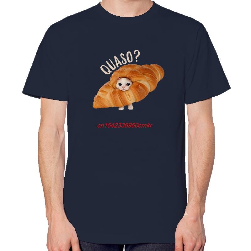 Croissant Cat Meme Funny Graphic T Shirts Summer New In Tops And Tshirts High Quality Short Sleeve Tee Unisexs Cotton Tshirt