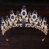 Baroque Luxury Big Flower Rhinestone Crystal Tiara for Women Wedding Party Elegant Bridal Bride Crown Hair Accessories