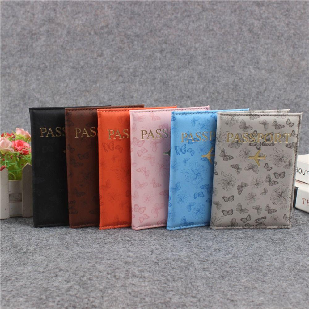 New Butterfly Print Passport Holder PU Leather Waterproof Credit Card Case Multi-function Wallet Card Holder for Women/Men