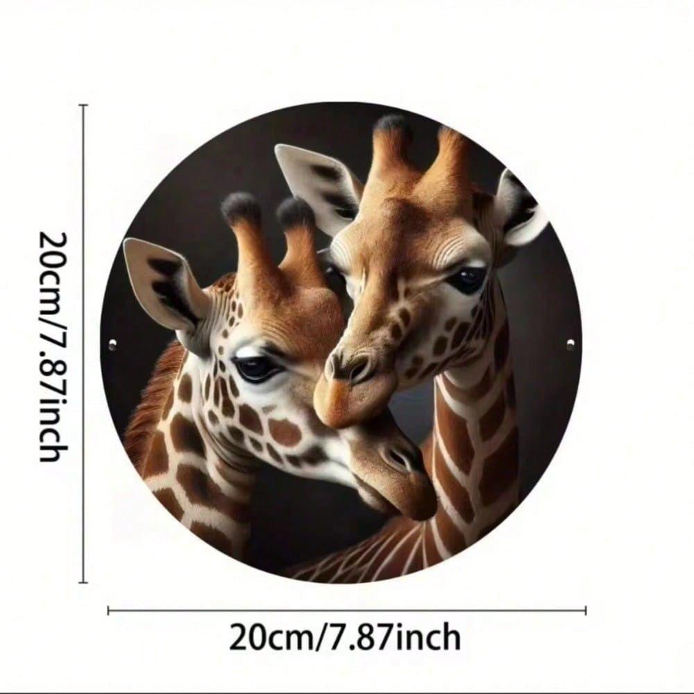Metal Wall Art Sign, Round Tin Poster Animal, Home Cafe Bar Decoration
