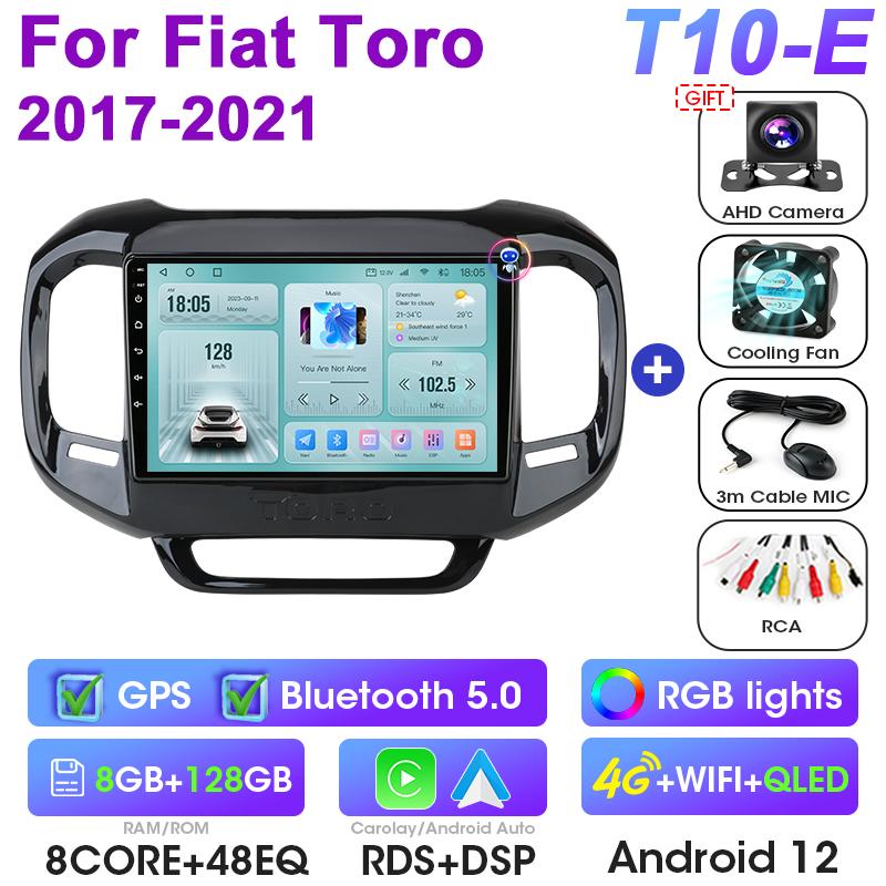 2 Din Android 12 Car Radio ForFiat Toro 2017 - 2025 Multimedia Video Player Navigation GPS 4G Carplay Auto Stereo QLED Head Unit