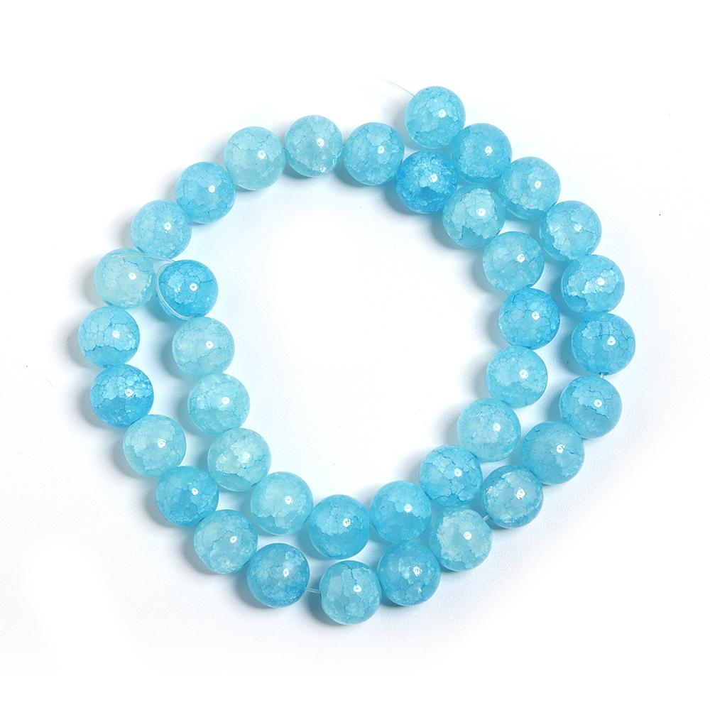 1 Strand 8 10mm Glass Floral Beads Colorful Round Loose Spacer Beads For DIY Charms Jewelry Making Bracelet Necklace Accessories