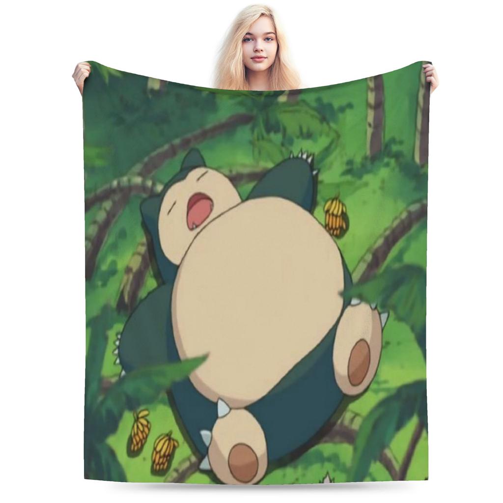 Snorlax Monster Blankets Ultra-Soft Coral Fleece Plush Comfortable Gifts Throw Blanket Plush Thin Quilt