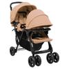 vidaXL Two-seater Stroller Taupe Steel