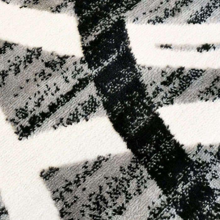 Wool Effect Rug with Grey Arches Pattern 160x230