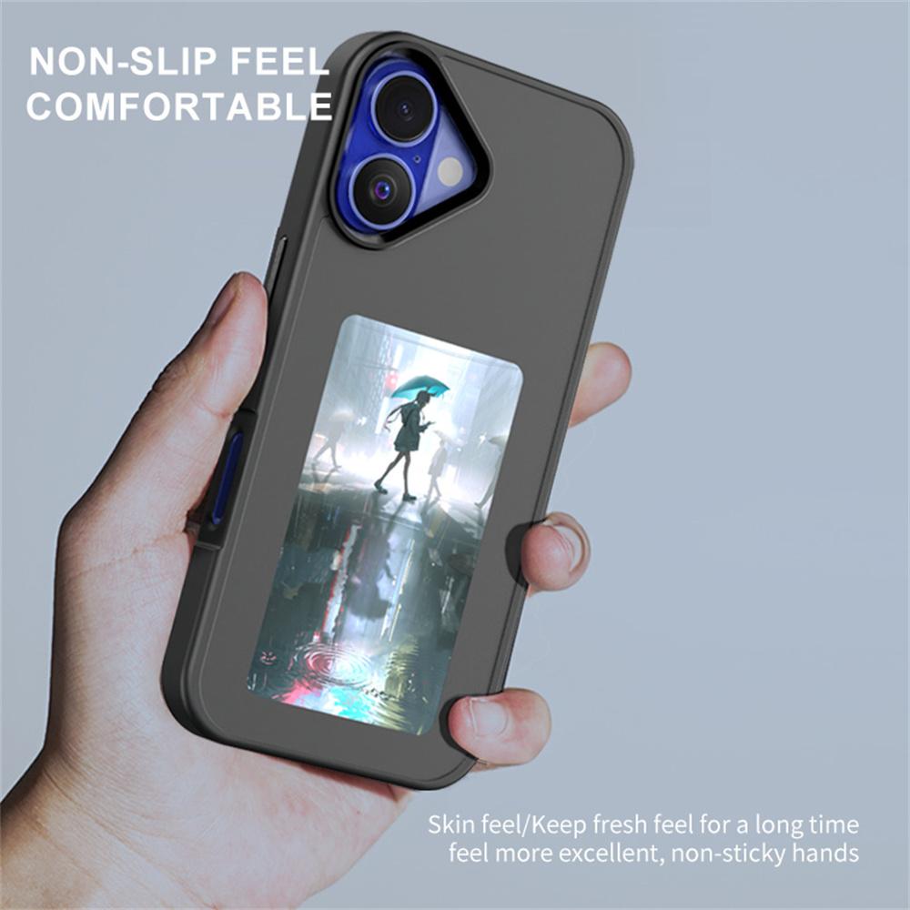 For iPhone 16 Plus Smart E-Ink Phone Case 4 Color HD 4 Inch Display NFC DIY Customized Screen