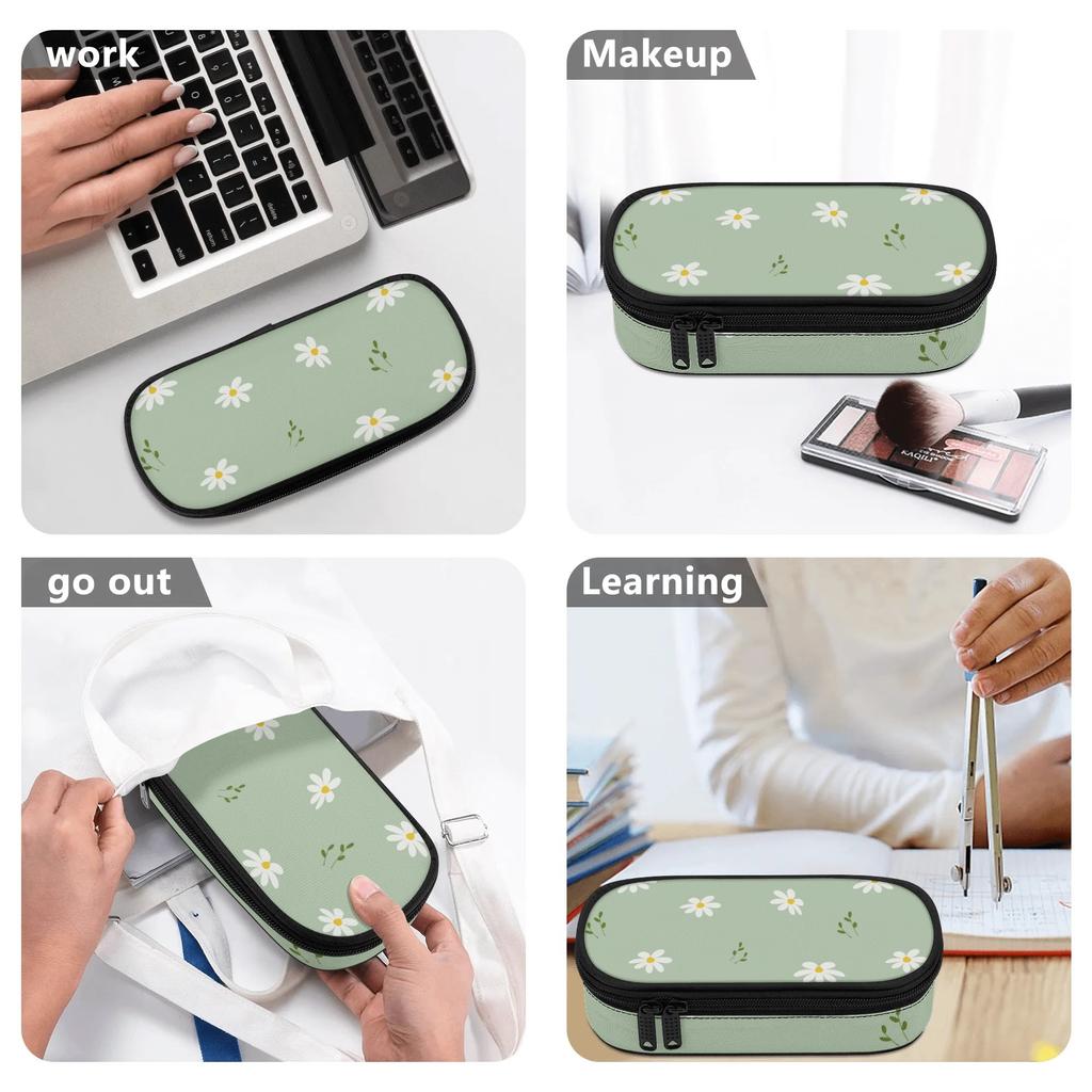 Pen Case High Capacity 300D Polyester Easy Open Zipper with Main Compartment Mesh Pocket and Pen Slots for Middle School Students