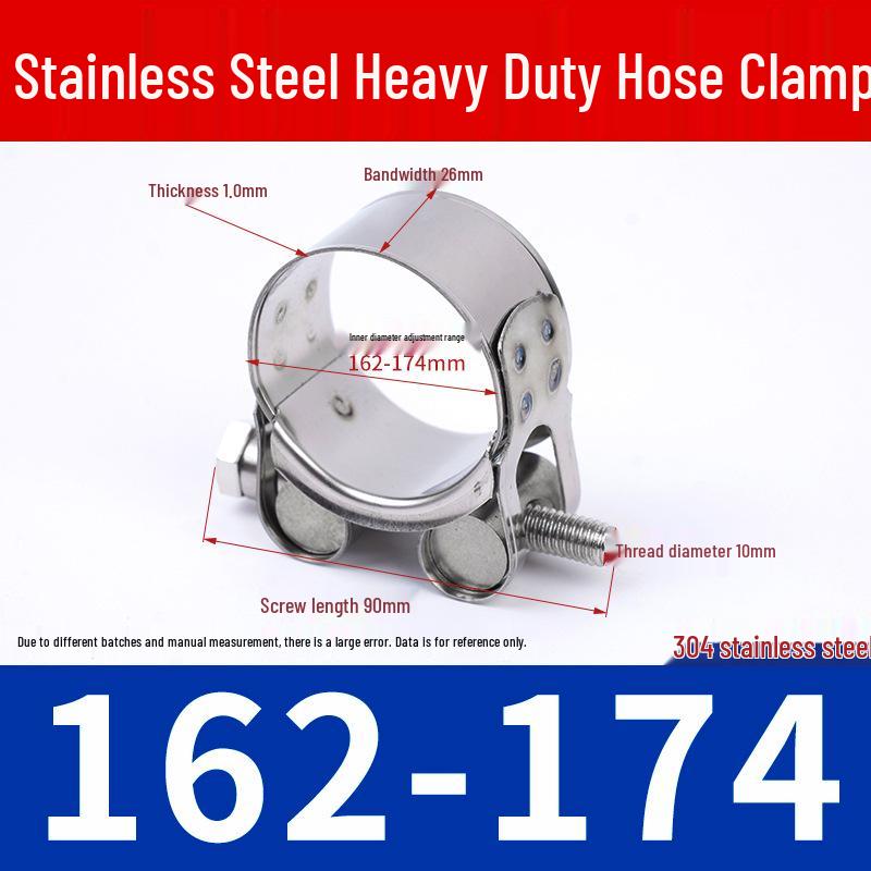 304 Stainless Steel European-Style Heavy-Duty Worm Drive Hose Clamp
