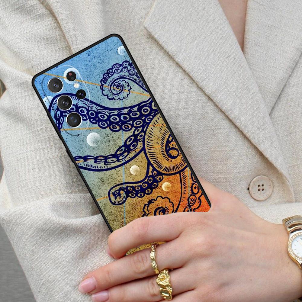 Marine Life Ocean Octopus SOFT Cell Phone Case for Samsung Galaxy S26 Ultra S25 S24 S23 S22 S21 S20 Note10 Cover