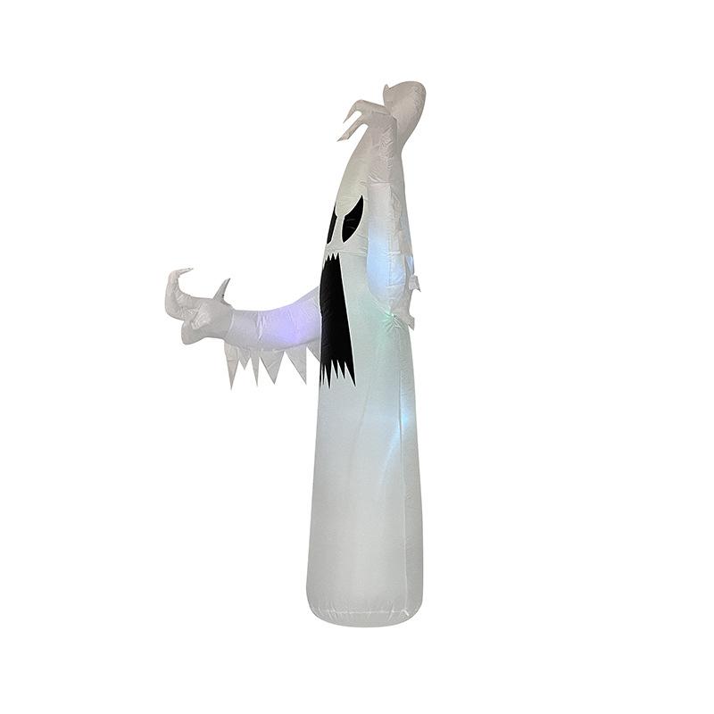 8FT Halloween White Ghost Inflatable Air Model with LED Light Festive Flash Screen Effect Party Novelties