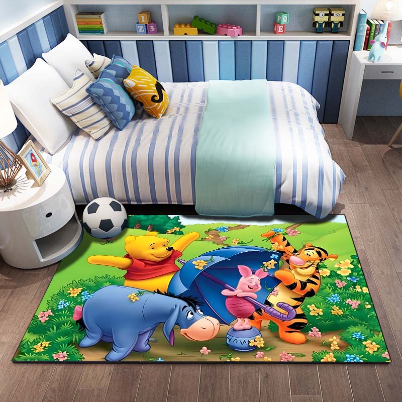 Cartoon Winnie Pooh Tigger Too Pattern Living Room Bedroom Carpet Bedside Bathroom Floor Mat Kid's Room Play Mats Non-slip Mat