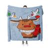Tuniu Cute Christmas Reindeer Fleece Blanket for Sofa Bed Room Decoration Warm Soft Throw Blanket