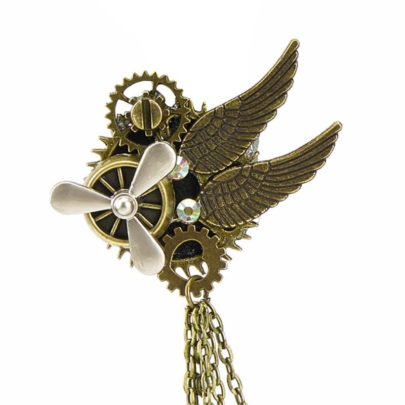 Adjustable Alloy Chain Brooch Pin with Vintage Decoration and Tassels for Cosplay Outfits Cosplay Chain Brooch Accessory