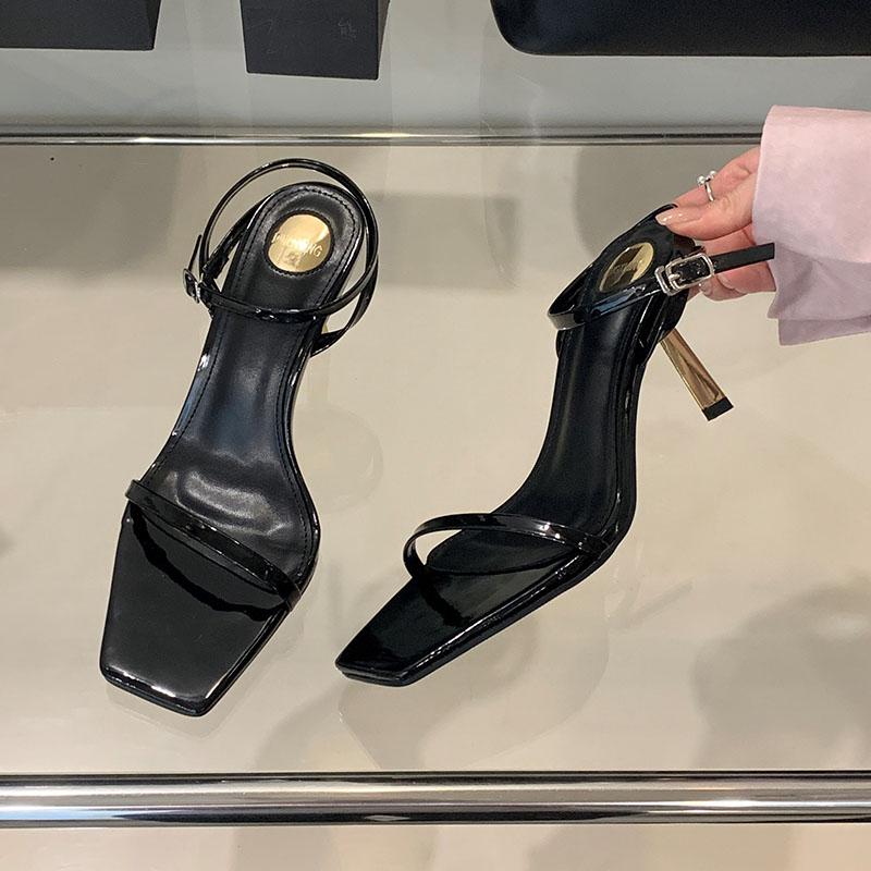 

Fashion Footwear Square Toe Fashion Pumps Women Medium Heels Shoes Ankle Buckle Strap Female Shallow Ladies Thin Metal Heels Shoes 35 чёрный