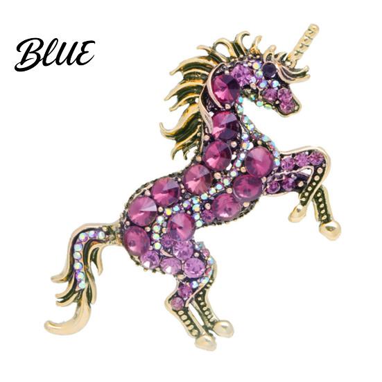 Exquisite Unicorn Accessory Retro Brooch Rhinestones Inlaid Lapel Pin Artistic