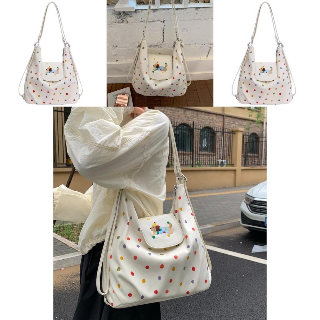 Pu Small Dog Shoulder Bag With Colorful Polka Dots For Daily Use And Casual Outings