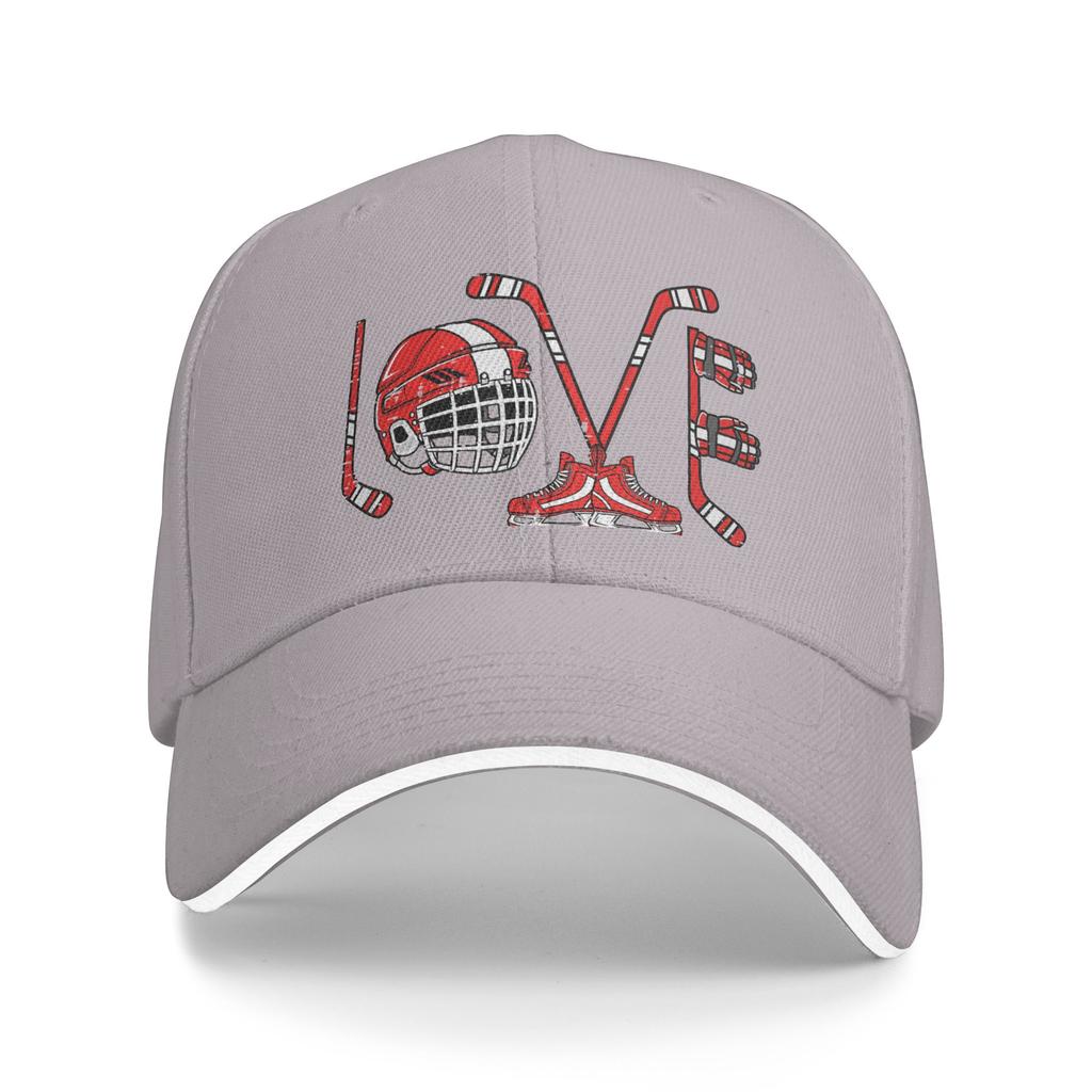 Valentines Day Love Ice Hockey Items Unisex Boys  Sun Baseball Cap Summer Unisex Women  Print Trendy Hunting Camping Snapback Cap