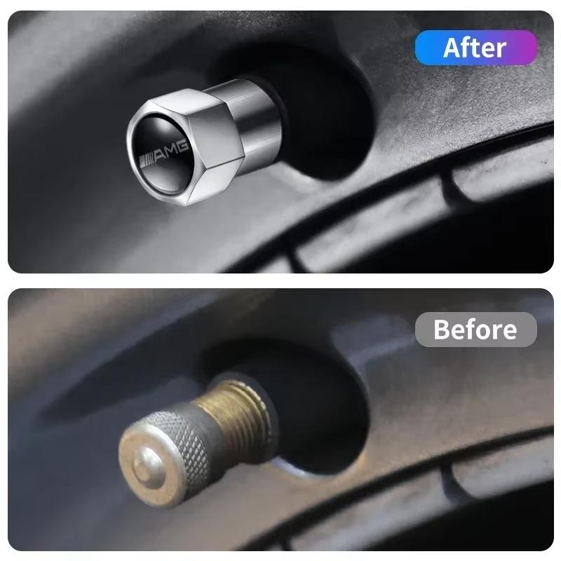 4 Stuks Legering Auto Bandventiel Steel Luchtdoppen Anti-diefstal Luchtdichte Afdekking Voor Mercedes Benz AMG GLC GLE W204 W205 W211 W212 Accessoires