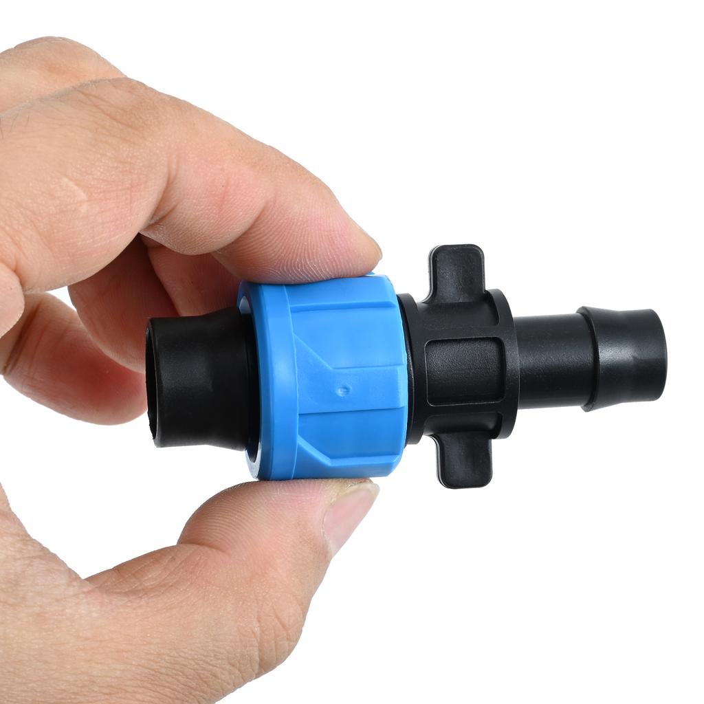 50Pcs Drip Irrigation Connector Tubing Coupling Barbed Locking Fitting Kit for 5/8" Drip Tape Sprinkler 1/2" Barb Irrigation