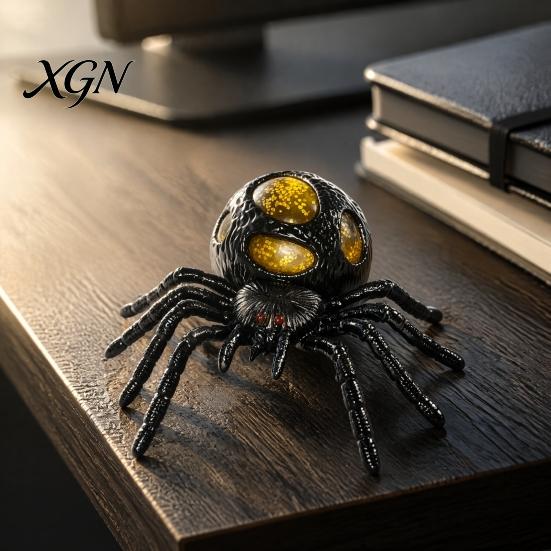 Halloween Party Dekoration 1/4 Stück Glitzer Spinne Quetschspielzeug, Stressabbau Realistisches Gruseliges Gadget Fake Scherzartikel Tragbarer Linderer
