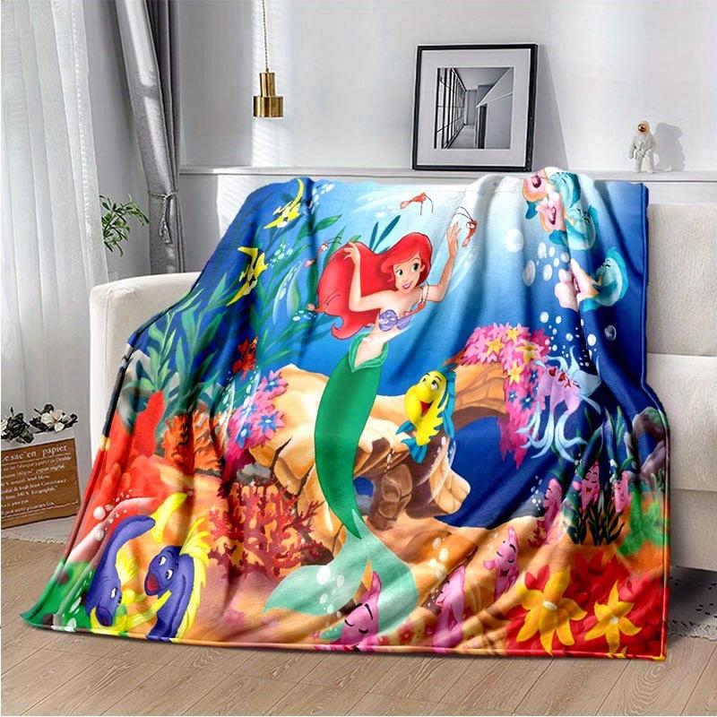 1pc The Little Mermaid Printing Blanket - Soft, All-Season Throw for Living Room, Bedroom,Personalized Gift with Adorable Cartoon Design