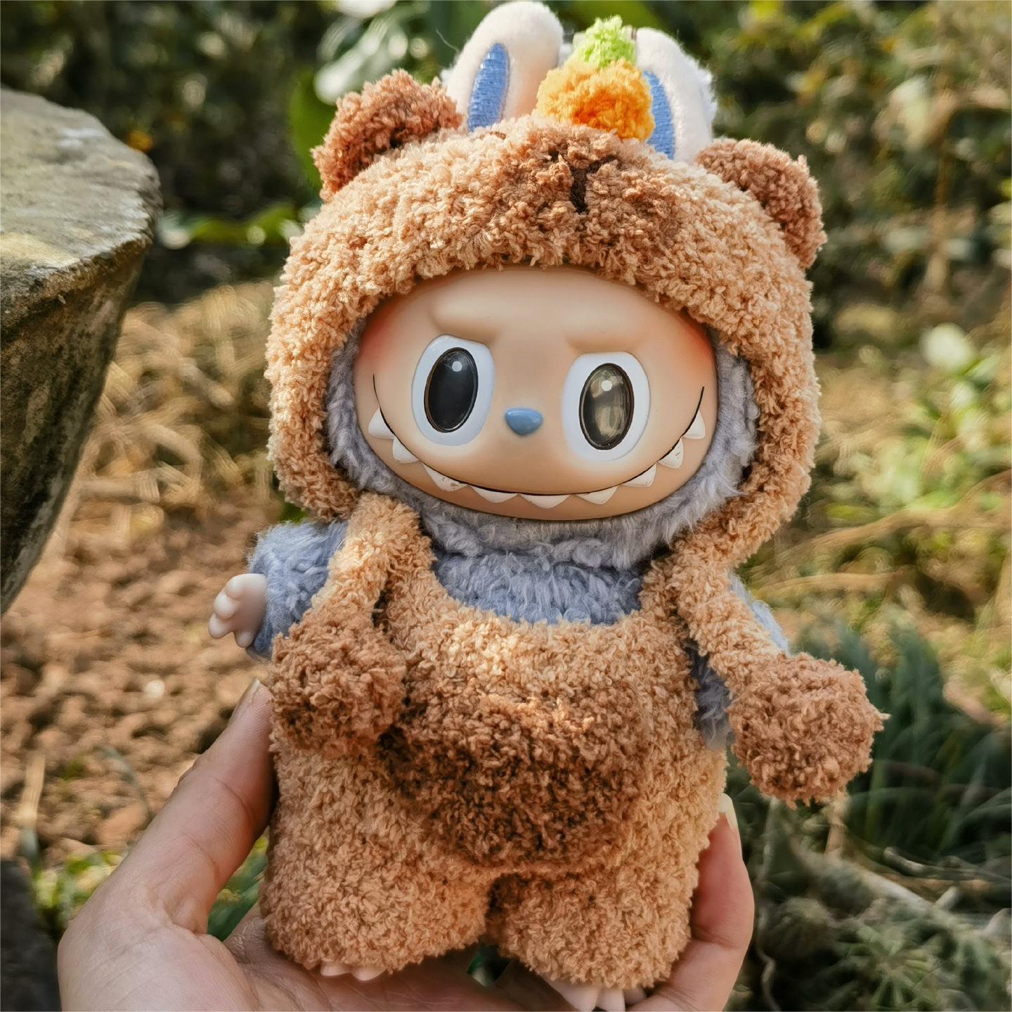 Одежда для куклы Лабубу Три поколения: Макарон Сердцебиение Виниловое Лицо 17см Наряд для Кукол Лабубу Pig Headpiece