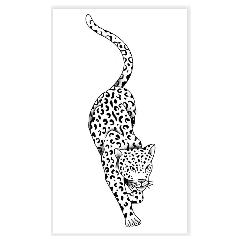 

High Sense Personality Domineering Fashion Fierce Flower Love Tiger Leopard Tattoo Sticker LA-349