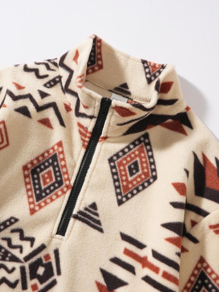 Men's Cross-Border Autumn/Winter Thick Stand Collar Half-Zip Hoodie