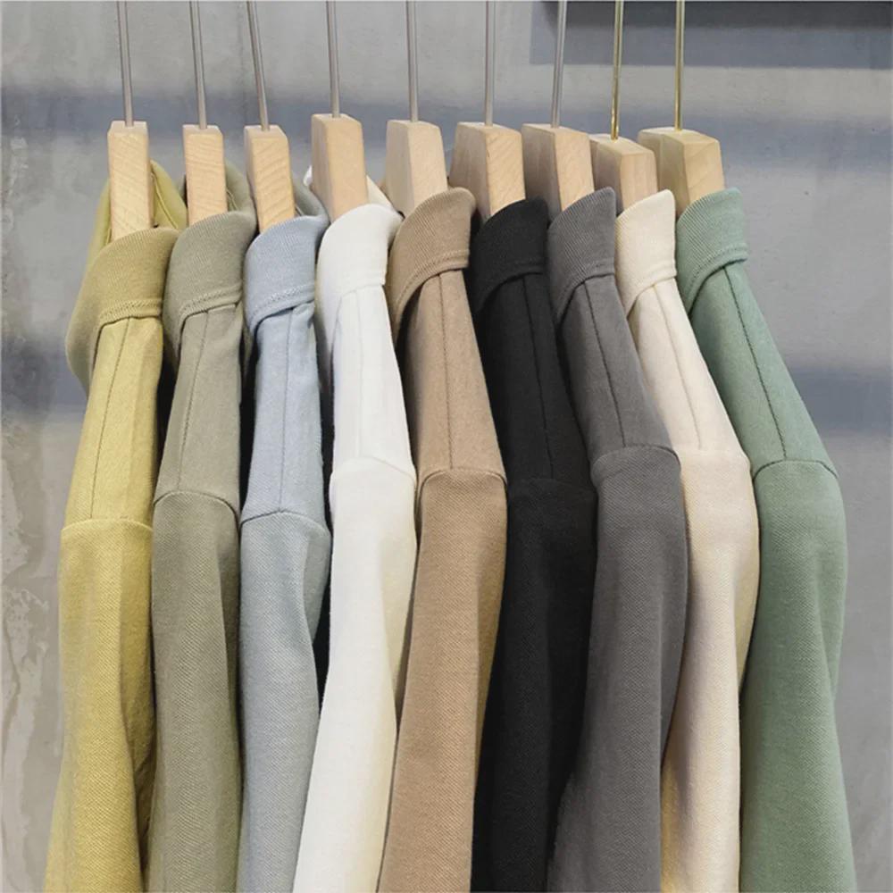 2024 Men's Slim Fit Solid Color Polo Shirt with Lapel and Beads - Casual Short Sleeves