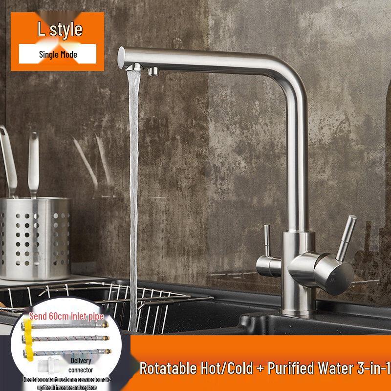 

TLXT Kitchen Hot & Cold 304 Stainless Steel Sink Faucet