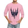 Men's Fashion Casual Seven-Point Sleeve Print Round Neck Top