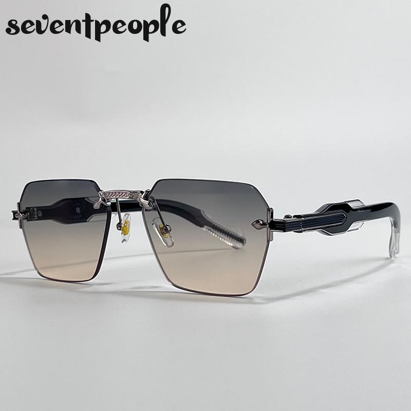 

Retro Rimless Square Sunglasses Women Luxury Brand Trendy Steampunk Polygon Sun Glasses For Ladies Fashion Frameless Shades