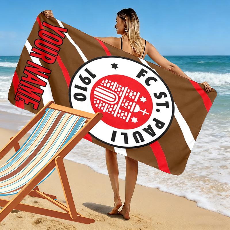 Individuelles Namensschild ST. Pauli Aufdruck Strandtuch, Großes Weiches Schnelltrocknendes Handtuch für Strand Camping Schwimmen_xia