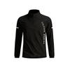 Herren Langarm Viertel-Reißverschluss Pullover Leichte Sportoberteil mit vertikalem gedrucktem Buchstaben-Design für Laufen Training Fitness