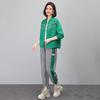 Women's 2023 Spring/Autumn Color Block Sportswear: Baseball Jacket & Jogger Set